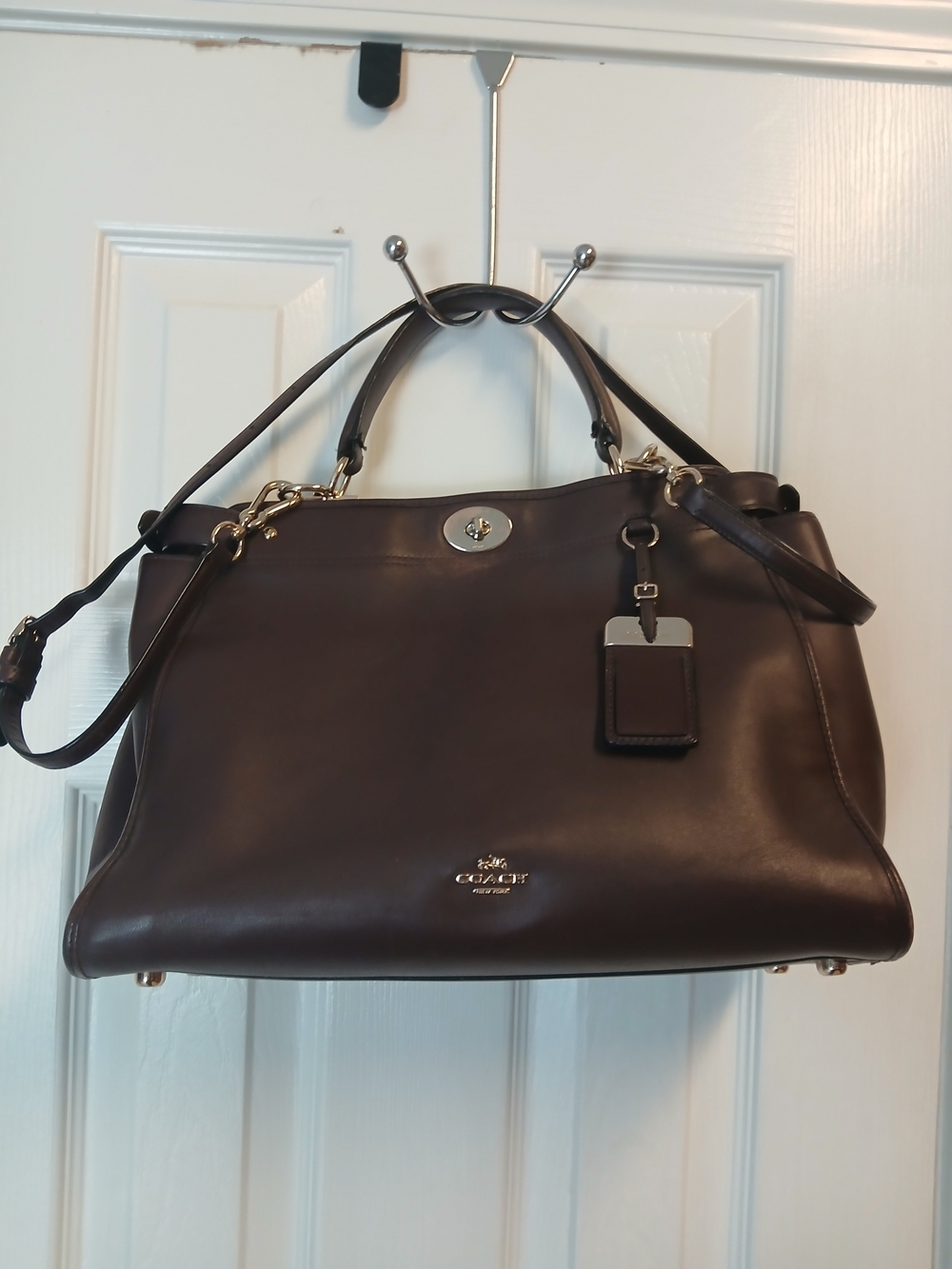 Coach Gramercy Brown Leather Satchel with Top Handles